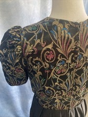 Vintage 1980s 1990s Metallic Top Jumpsuit Size 6 Black Gold Performance Costume