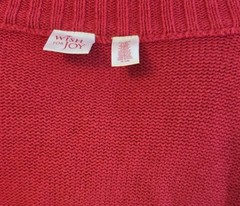 Wish for Joy Christmas Sweater Womens XL (18) Red Full Zip Embroidery Snowmen