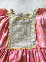 Vintage 70s Handmade Pink Floral Prairie Cottagecore Mumu Maxi Dress One Size