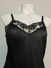Vintage Black Lacey Women’s Medium Black Cami IGLWU Secretary Goth Sexy EVC