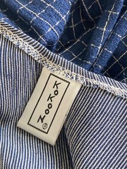 Vintage 1990s FLAPPER Blue KOKOON Lady Bug Pouch POCKET Dress Maxi M Jumper USA