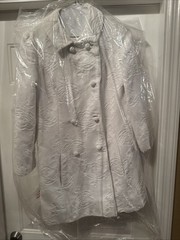 Vintage Lillie Rubin Women’s White Swing Coat Dress Wild Buttons S/M?