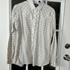 Vintage Kenny Rogers Western Collection Karman Plaid Pearl Snap Shirt Size 13/14