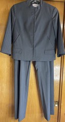 Vintage Calvin Klein, Womens 4 Gray 2 Piece Androgyny Pinstripe Pant Blazer Suit