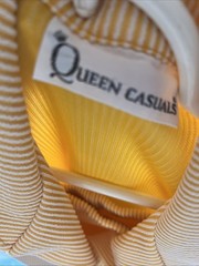 Beautiful Vintage Queen Casuals Yellow Pinstriped Women’s Suit S/M
