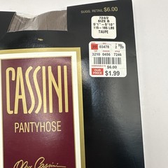 New Vintage Oleg Cassini Taupe Nylon Pantyhose DaySheer Sz B NOS 2pack