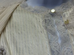 JC Penney Vintage Two-Piece Nylon Nightgown Robe Peignoir Set S / M Ivory Silky