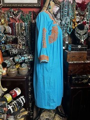 Gorgeous White Oaxaca Multi Color Embroidered Specialty Long Sleeve Dress L/XL