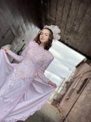 Vintage 1980s pink Wedding Gown-Convertible-Mermaid-Bridal Dress-column-Sparkle-
