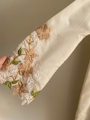Vintage 60’s Tesoro’s Embroidered Floral Maxi Dress MCM Boho Hippie Festival