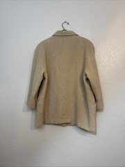 Vintage Cabin Creek Wool Blend Coat Beige Oversized 3/4 Sleeve Lined Women’s