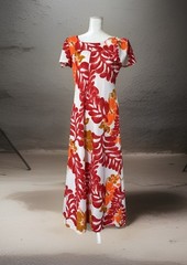 VTG Waltah Clarkes Hawaii Maxi Dress Tropical Floral Mod 60S Sz Sm Resortwear