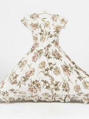 Starina Circa Rayon Floral Bias Cut Maxi Length 1990s Vintage Rare Dress Small