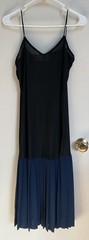 VINTAGE 2 Pc Miss Ashlee 1970s Size 9/10 Navy Blue Tunic Top Skirt Midi Dress