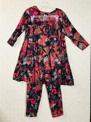Rare Vintage Chandni Womens Sz. M 2 pc. outfit set 100% Rayon Geometric mid 80’s
