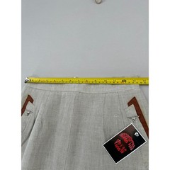 Harve Benard Vintage Linen Pencil Skirt Oatmeal Western Longhorn Silver Detail