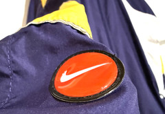 Vintage 90s Nike Windbreaker Woman’s S Oversized Color block Red Button Logo