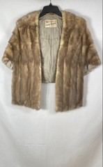 Vintage 60s Regal Furs Eddie Gevirtz Women’s Blonde Natural Fur Cape Stole Shrug