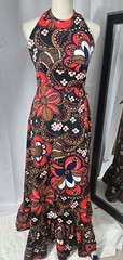 Vintage Sandine Original NY Halter Maxi Dress Fits Like a XS/Sm. Retro