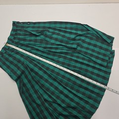 Jaeger Vintage Green Black Plaid Pleated Midi Skirt Made in Great Britain 10