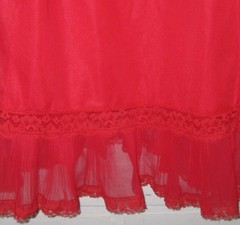 VINTAGE SHEER LACE CHERRY RED HEIRESS SLIP Nylon CHIFFON LADIES SEXY 36 AVE EUC