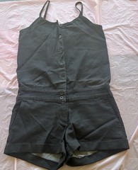 Dickies Vintage Women’s Black Retro Cotton Button-Front Strappy Romper NWT Sz M