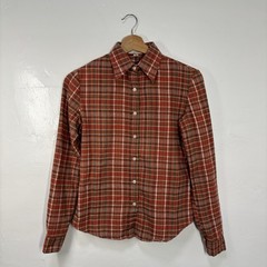 60s/70 Rolland Kosser Vintage Plaid Flannel Wool Blend Button Down Shirt Womens