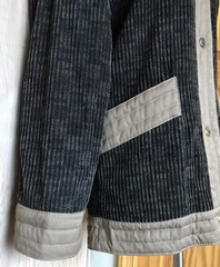1980s 1990s Vintage Reversible Jacket Coat Canvas To Velvet Corduroy Poland EUC