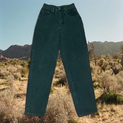 Vintage 1980s Union Bay Forest Green High Waisted Straight Leg Jeans 26″ Waist
