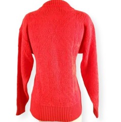Vintage Ugly Christmas Sweater Pullover Demetre Nordic Womens L Red Wool Acrylic