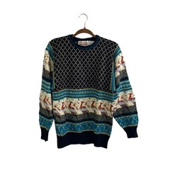 Vintage The Import Workshop Deer Knit Sweater Medium Whimsigoth Dark Academia