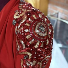 D’ore By Della Roufogali Womens Beaded Sequin Red Cardigan & Night Dress Sz 4