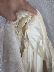 Vintage 80s Ivory Lace Wedding Gown Size 13 Precious Moments Victorian Dress