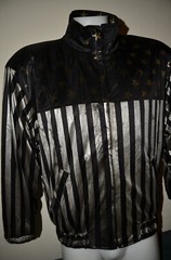 Jacket By Design Metallic Striped American Goth Punk L Bomber Jacket VTG 80s 90s