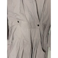 Vintage You Babes Mauve Cotton Wrap Dress Long Sleeve Pleated Pockets Size 9