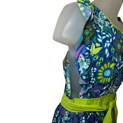 Vintage 70s Design House Japan Floral Pinafore Apron Dress Boho Cottagecore