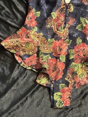 Vtg Victorias Secret Blue Bodysuit Sz Medium Floral Teddy Gold Label 90s