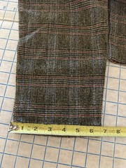 Vintage 1950s Nylon Wool Pants Women’s Tailored High Waist Glen Check Plaid