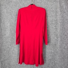 Vintage Richard Warren Red Wool Military Style Chain Neck Dress Womens Size 4