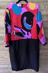 Vintage Anne Crimmins UMI Silk Abstract Dress Hong Kong Size 12