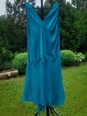 Vintage turquoise dress made of natural silk Monsoon, UK14