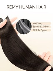 HOTBANANA Invisi Edge Tape in Hair Extensions Human Hair, 18inch 50g 10pcs Invis