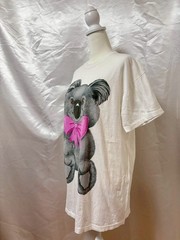 Vintage 1980s 1990s Koala Pink Ribbon Graphic T shirt White USA Kawaii Cute