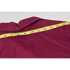 Vintage Dress Shirt Set Studio Ease Size 8 90s Wine Red Butterflies Linen Rayon