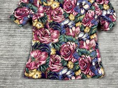 Jessica Howard by Mitchell Rodbell Top Womens S Petite Multicolor Floral Padded