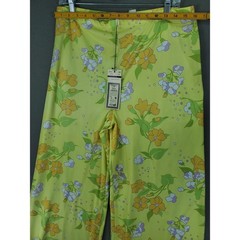 Dalton Wide Leg Pants Womens 14 Yellow Floral Retro 70s Polyester NEW