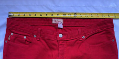 Vintage Womens Solo Semore Red Girl Jeans Straight Wide Leg Made in USA Size 17