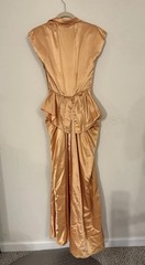 Vintage 1940s Fred Perlberg Dance Originals Golden Satin Evening Gown Peplum