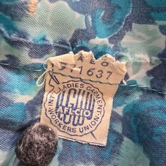 Vintage Late 1950s Blue Floral Semi-Sheer Elastic Waist Shirtdress Day Dress (M)