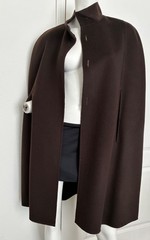 Max Studio Brown Wool Cape 1990s Unused